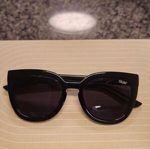 Quay Australia Noosa, Black Cat-Eye Sunglasses with Dark Lenses